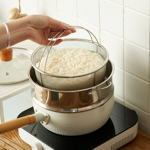 肆月 米汤分离器沥米饭蒸格电饭煲蒸笼隔水蒸架304不锈钢蒸饭神器