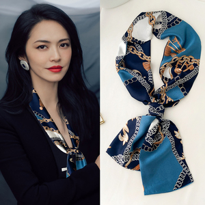 职业搭西装丝巾小长条时尚围巾女夏气质百搭春秋装饰发带韩国领巾