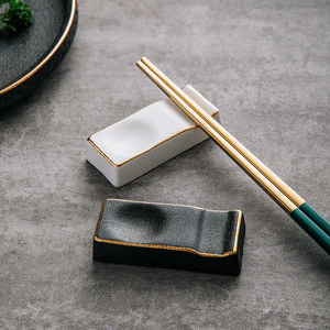 中式陶瓷筷子托枕家用长方筷架两用筷子架轻奢勺子托搁筷子托创意