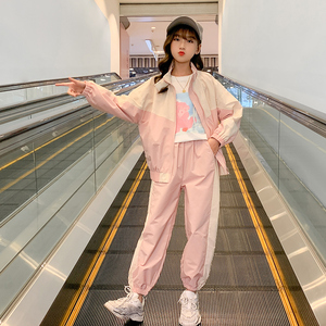 中大童女童春装套装洋气潮新款10十二12到14十四岁胖女孩宽松衣服