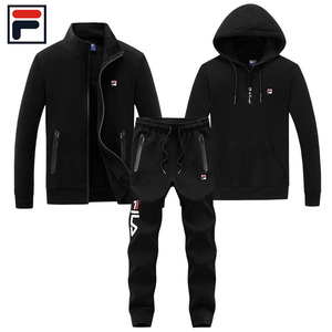 2019春季男装斐乐运动休闲套装卫衣三件套纯棉连帽卫衣卫裤跑步服