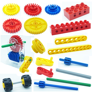 乐高大颗粒散件特价积木机械齿轮涡轮教具百变工程通孔9656零件