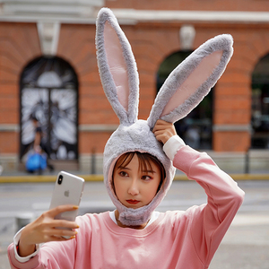 日系卡通长兔子头套女可爱网红头饰兔耳朵帽jk装扮拍照搞怪抖音