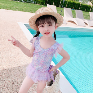 女童游泳衣服夏季儿童比基尼速干小童女宝宝度假公主温泉夏装泳装