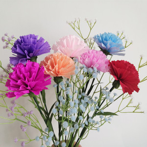 教师节母亲节礼物 皱纹纸康乃馨diy材料包手工花束手工纸花有教程