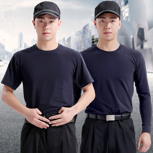 新品纯棉圆领莱卡棉t恤男女体恤半袖警察黑色短袖夏季体能训练服