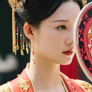 古风汉服耳饰新娘耳环原创设计耳夹锦绣南歌李沁骊歌同款配饰耳坠