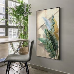 家大业大挂画北欧风入户玄关装饰画芭蕉叶走廊过道背景墙绿植壁画