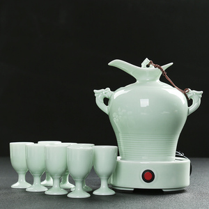 丰阁温酒器套装酒杯烫酒壶家用煮酒器酒壶半斤酒具陶瓷黄酒烫酒器