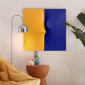 克莱因蓝撞色小众壁画客厅挂画高级感轻奢玄关装饰画餐厅布艺拼接