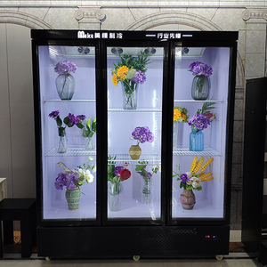 悦美鲜花保鲜柜花店商用冰箱1.8米三开门高扇款鲜花冷藏展示柜