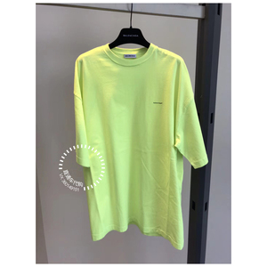 欧洲正品代购 balenciaga/巴黎世家 18秋冬 logo荧光绿宽松版t恤