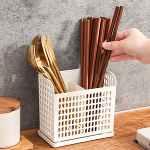 厨房筷子筒沥水餐具收纳盒勺子叉置物架家用塑料台面筷托篓快子笼