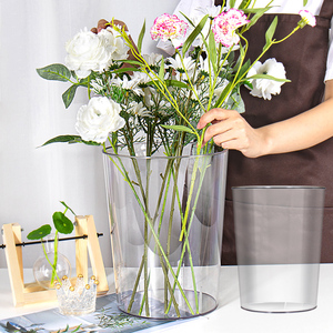 大富贵竹花瓶摆件透明水养鲜花插花瓶 创意圆形鱼缸 小型客厅家用