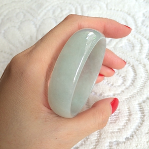 果绿浅冰糯种绿色a货天然翡翠手镯51-52小圈口公主镯少女款缅甸玉