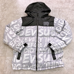 x海龟与红翼 evisu福神 满印logo撞色字母保暖冬季羽绒服外套男女