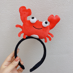 可爱小螃蟹卡通发箍超萌搞怪拍照外带发卡女节目表演头箍动物头饰