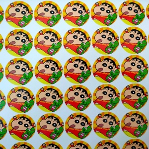 史莱姆标签贴logo定制条纹码打印彩色圆形不干胶贴纸订定制3人付款9