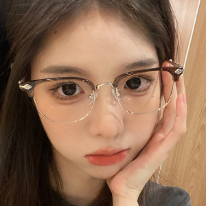 高级感ins风超轻半框眼镜近视女可配有度数镜片女士眼睛镜架大脸