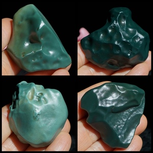 8#天然戈壁绿泥石原石绿碧玉矿物标本样品小吊坠蓝绿宝绿雕刻料