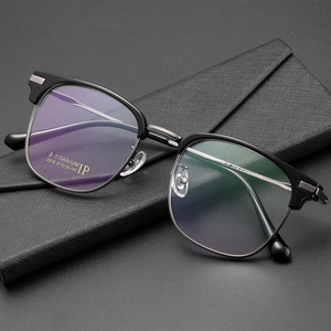 近视眼镜男可配度数纯钛大脸变色商务眼睛男士网上配加散光近视镜