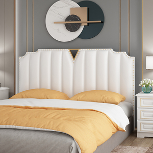 轻奢床头软包靠背板简约现代榻榻米美式床头双人定制床头单买北欧