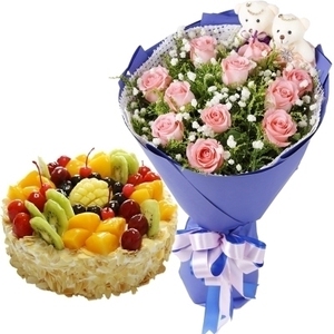 市桐乡市嘉善县海盐县蛋糕店速递生日蛋糕玫瑰花好鲜花蛋糕连锁148