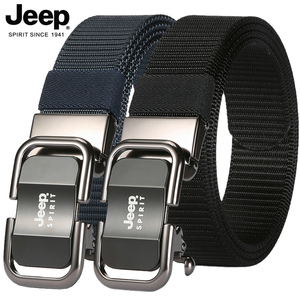 jeep吉普帆布皮带男士自动扣腰带中青年休闲裤简约潮流牛仔裤带
