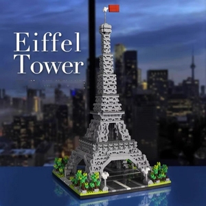 世界地标建筑法国巴黎埃菲尔铁塔积木模型澄海玩具乐高男孩拼装