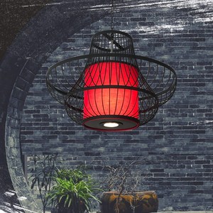 新式餐厅吊灯网红创意个性仿古工程中国风铁艺鸟笼火锅店楼道