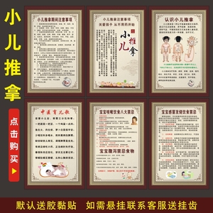 小儿推拿穴位图海报挂画儿童推拿店墙贴装饰画中医养生图片kt板订