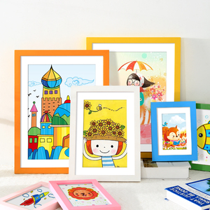 儿童简易画框挂墙装裱幼儿园4k开8k美术作品素描展示作品相框a4a3