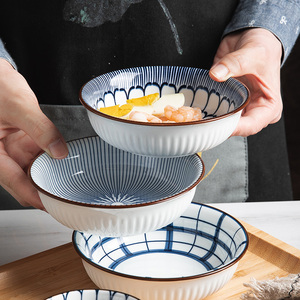 小吃碟陶瓷碟子味碟日式火锅蘸料碗吐骨碟家用5寸小深盘子小菜碟
