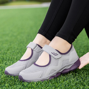 足力健老人鞋凉鞋女夏季散步妈妈鞋网面透气轻便老北京布鞋女大码