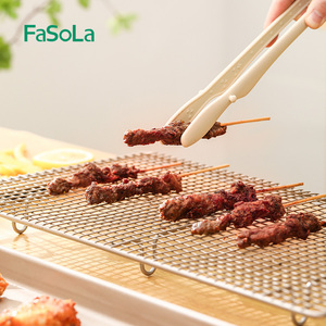 FaSoLa厨房硅胶食品夹耐高温防烫煎牛排食物夹家用烤肉烧烤夹