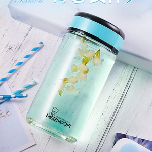 希诺玻璃杯单层女士加厚清新可爱小巧便携泡茶水杯女xn-9050/9052