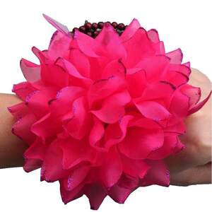 舞蹈表演手腕花女孩跳舞手花小学生枚红色头花姐妹成人花朵手腕