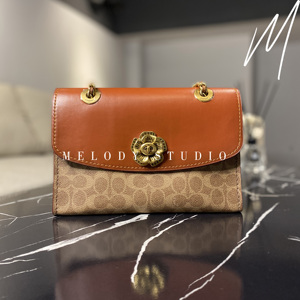 【麦麦美国代购】coach/蔻驰专柜款 parker26 山茶花链条单肩包