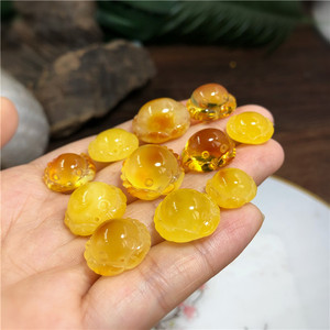 壹家 天然琥珀蜜蜡螃蟹小吊坠 可爱小萌物财运亨通四平八稳