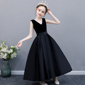 女大童高端主持人晚礼服裙端庄大气女童钢琴演出服中学生走秀服装
