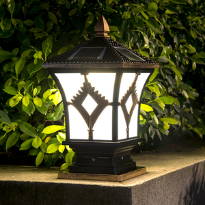 太阳能柱头灯两用大门灯围墙灯led庭院灯花园别墅户外防水柱子灯