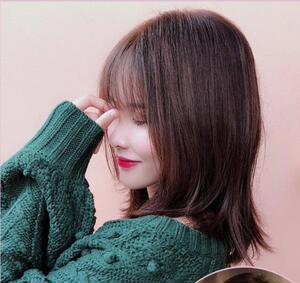 固定中长款假发女中长发直棕色两侧染色头发多种年轻公主披肩发