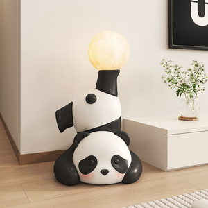 【618加109元超值换购】熊猫落地灯摆件客厅沙发旁北欧家居装饰品