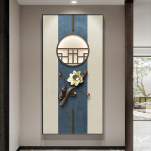 入户玄关装饰画新中式禅意走廊过道尽头壁画正对门玄幻挂画客厅画
