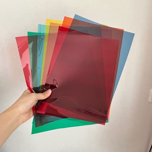 a4彩色透明玻璃纸玻璃膜儿童手工镭射纸光影贴纸
