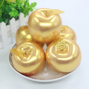 厂家直销仿真水果蔬菜早教摄影道具橱窗展示假金苹果85#银苹果