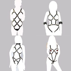 龟甲缚情趣捆绑内衣束缚衣捆绑连体捆绑衣皮带 露胸漏胸 外出调教