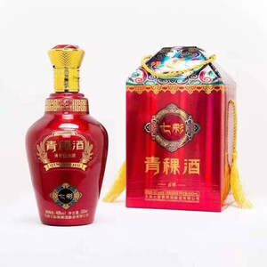 七彩青稞酒吉祥红瓶子整箱4瓶46度青海互助青稞酒 青海湖旅游纪念