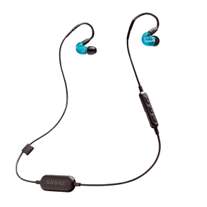 Shure/舒尔 SE215SPE--W/-B-BT1 无线蓝牙隔音耳机塞双耳挂蓝白色