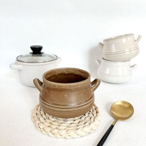 纯色陶瓷蒸饭碗钵仔碗商用蒸菜蒸饭蒸碗双耳汤锅带盖隔水炖盅瓦罐